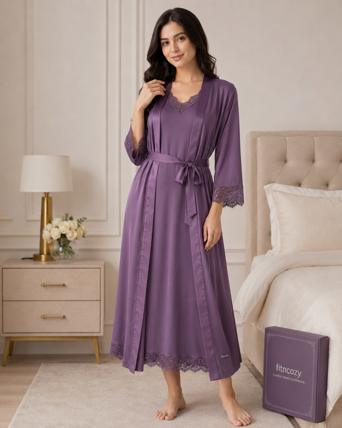 fitncozy Premium Robe Nightwear Set